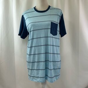 Billabong Tailored Fit Blue Striped Men’s T-Shirt Size X-Large